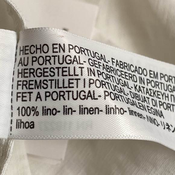 NWT. Massimo Dutti White Wide-Leg Waxed Trousers with Buttoned Strip. Size 6. - Picture 12 of 12